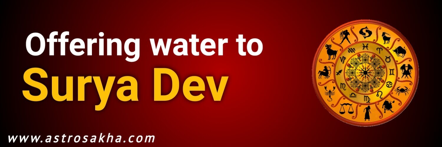 Offering water to surya dev